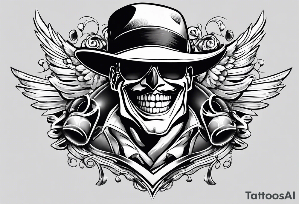 Smile now cry later gangster art tattoo idea