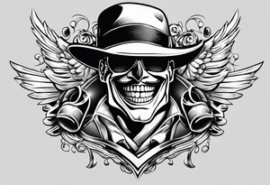 Smile now cry later gangster art tattoo idea