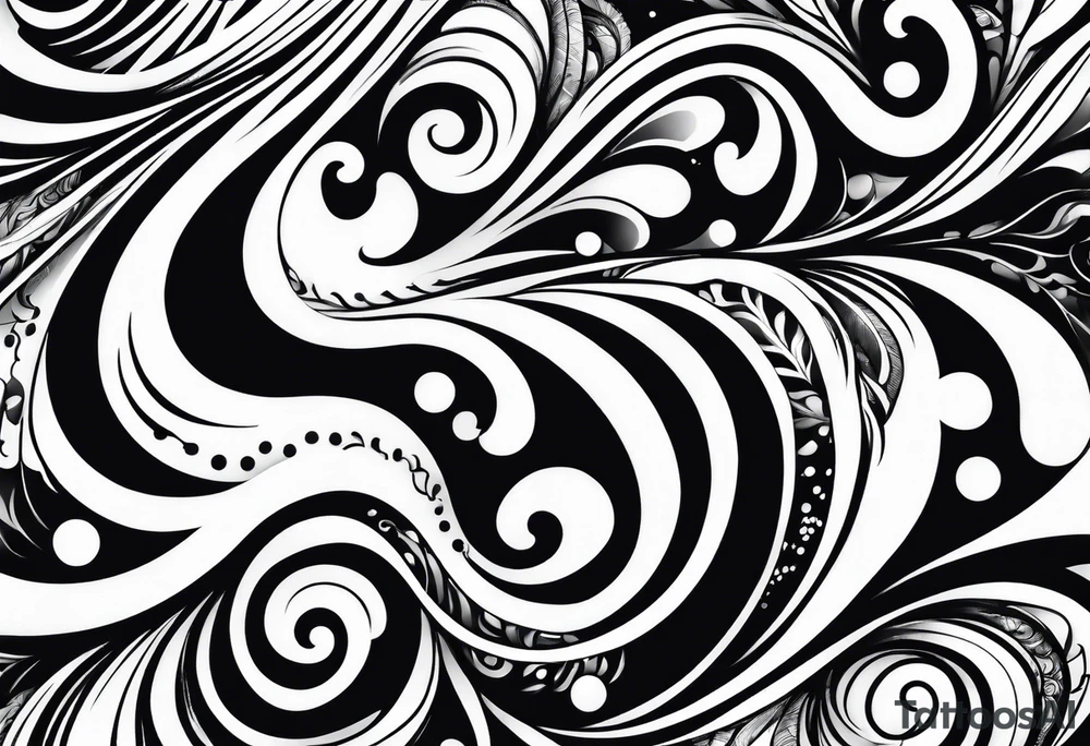Swirling black ink, sleeve, glove tattoo idea