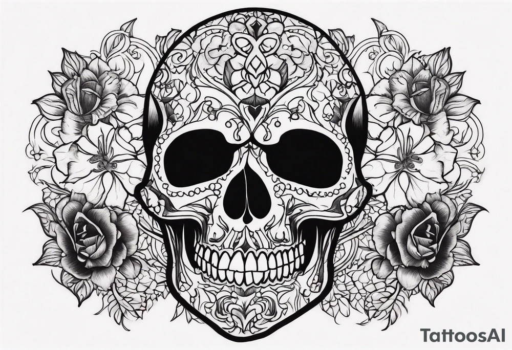 Creepy skull tattoo idea