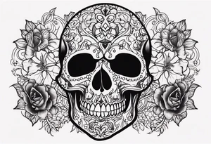 Creepy skull tattoo idea