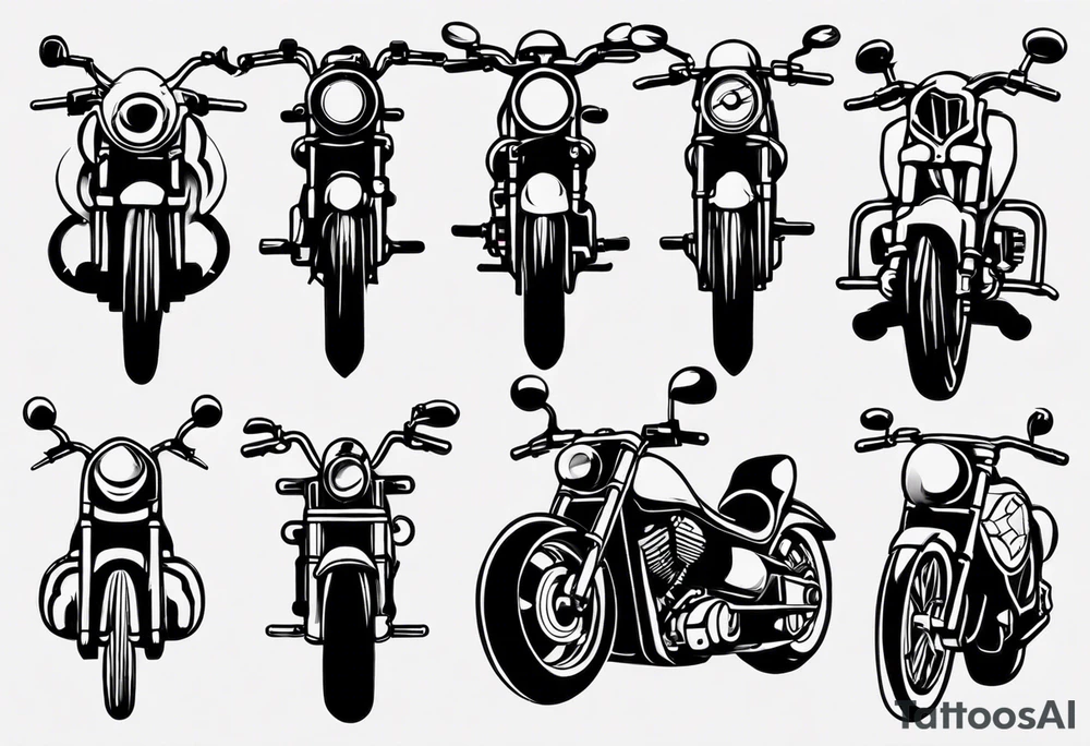 Motorcycle front view tattoo idea