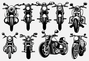 Motorcycle front view tattoo idea