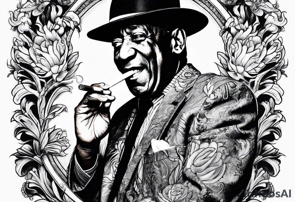 Bill Cosby smoking cigarette tattoo idea