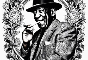 Bill Cosby smoking cigarette tattoo idea
