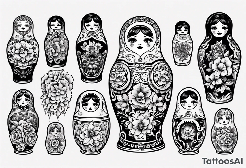 russian dolls tattoo idea