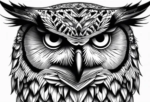 majestic owl, medium size tattoo idea