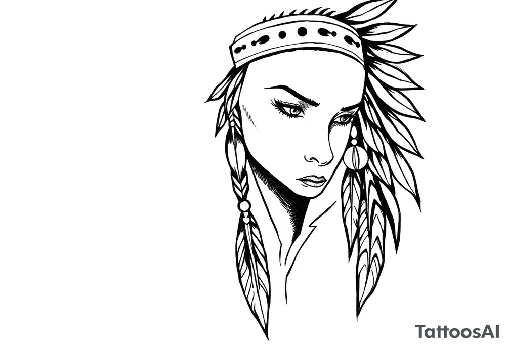 Native American female tattoo idea
