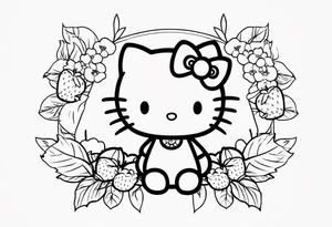 hello kitty with strawberry tattoo idea
