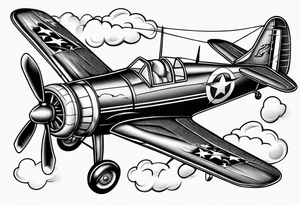 plane smoking cigarette tattoo idea
