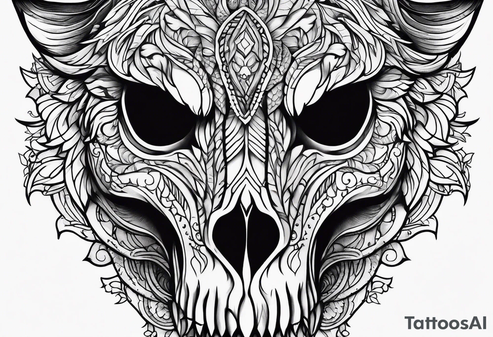 Wolf skull tattoo idea
