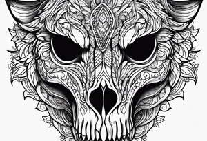 Wolf skull tattoo idea