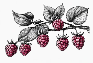 a small skinny raspberry branch that is hanging vertically and tattoo idea