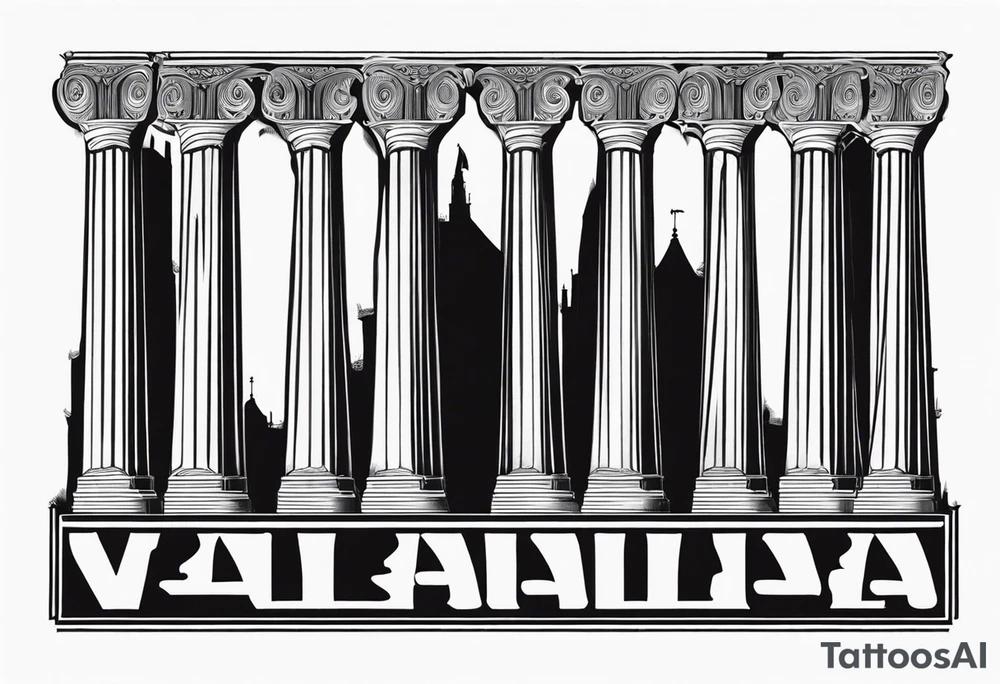 Valhalla steps
 pillars fog tattoo idea