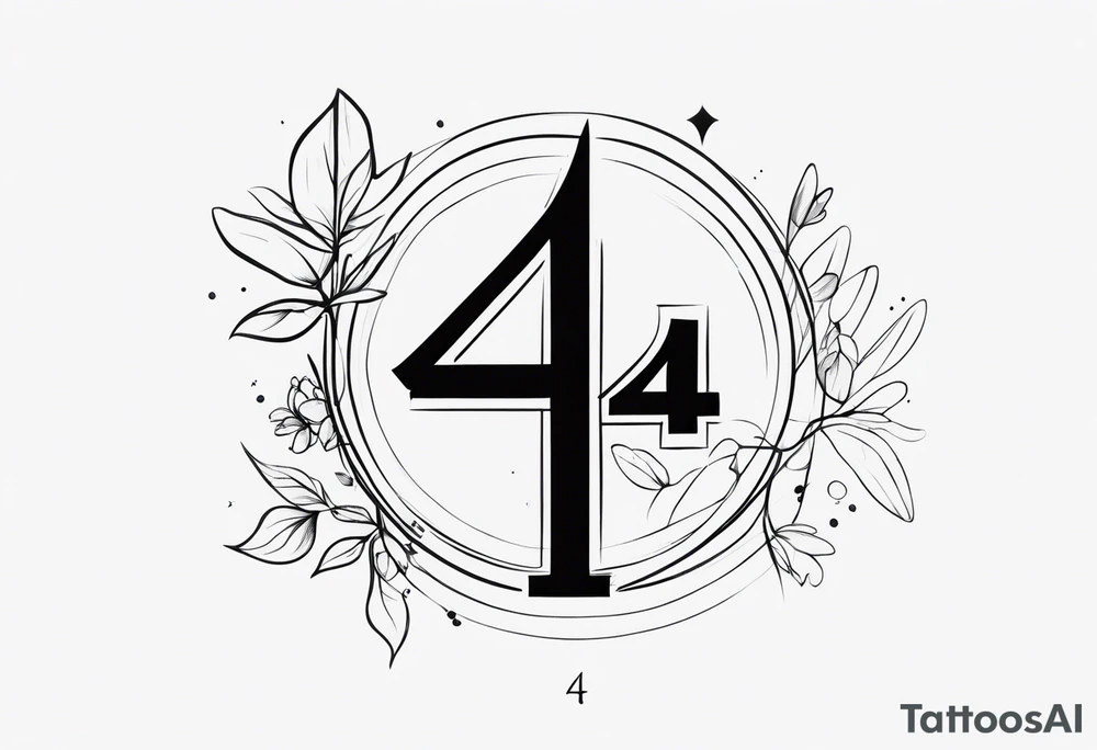number 4 tattoo idea