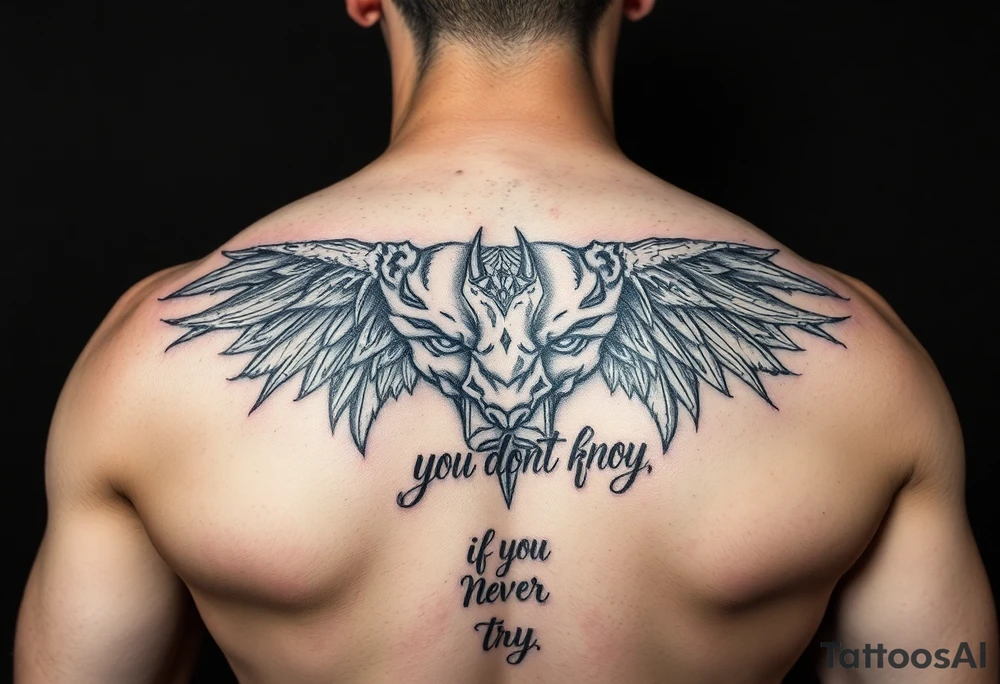 you dont know if you never try, napis w stylu gotyckim na przedramię tattoo idea