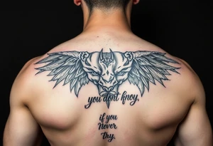 you dont know if you never try, napis w stylu gotyckim na przedramię tattoo idea