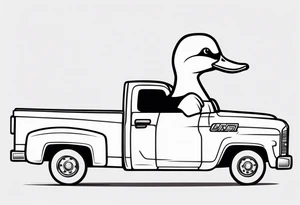 Duck driving a Silverado tattoo idea