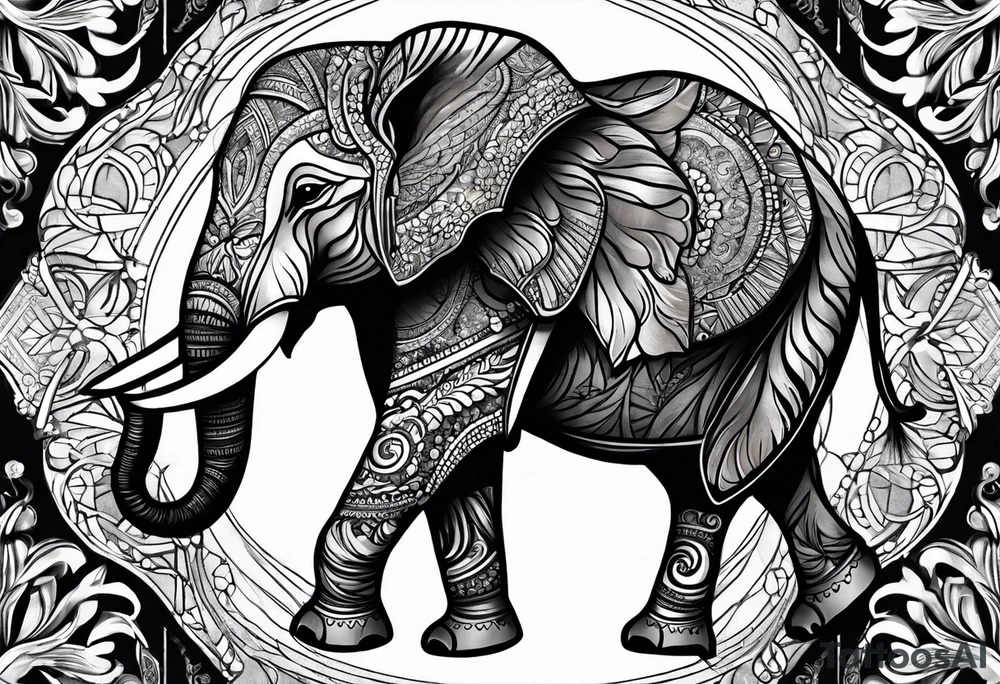 elephant with BEKIND tattoo idea