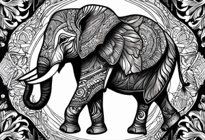 elephant with BEKIND tattoo idea
