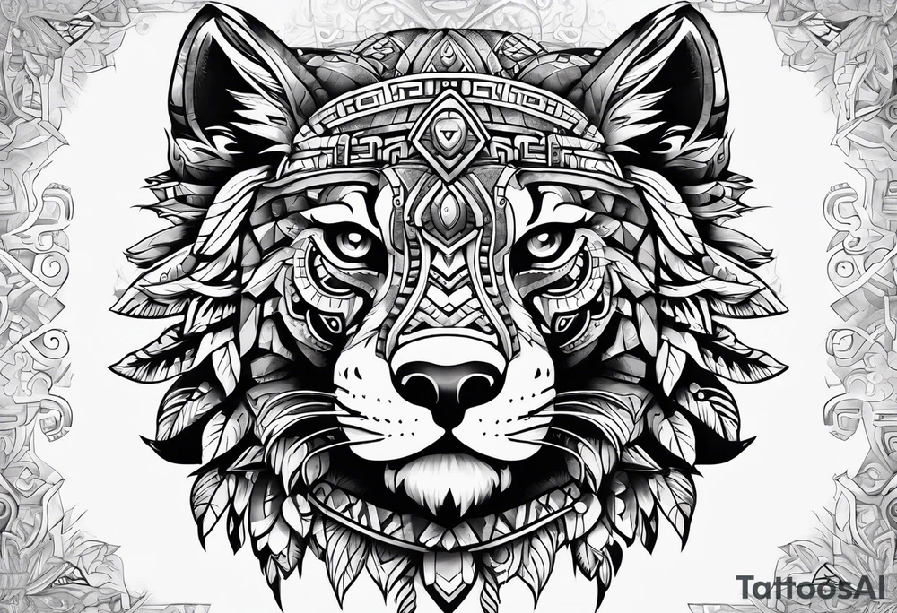 Aztec animal tattoo idea