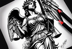 lady justice with wing

very realistic

merciful tattoo idea