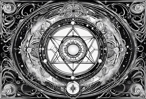 Astrology, Cancer & Aquarius, Natal Chart, angelic, vision, planetary, yin yang, the moon, spiritual third eye, mystical armband tattoo idea