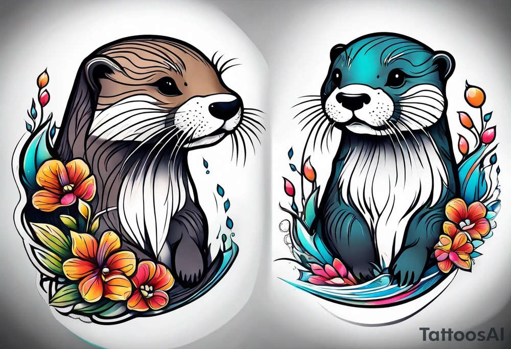 A cute otter tattoo idea