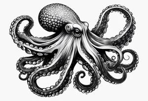 Octopus ten thousand leagues waves tattoo idea