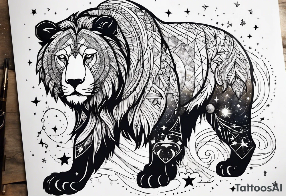 Ursa Major and Leo Minor constellations tattoo idea