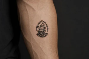 old ship in a storm tattoo idea