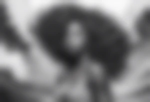 Black woman with natural hair surfing pinup tattoo idea
