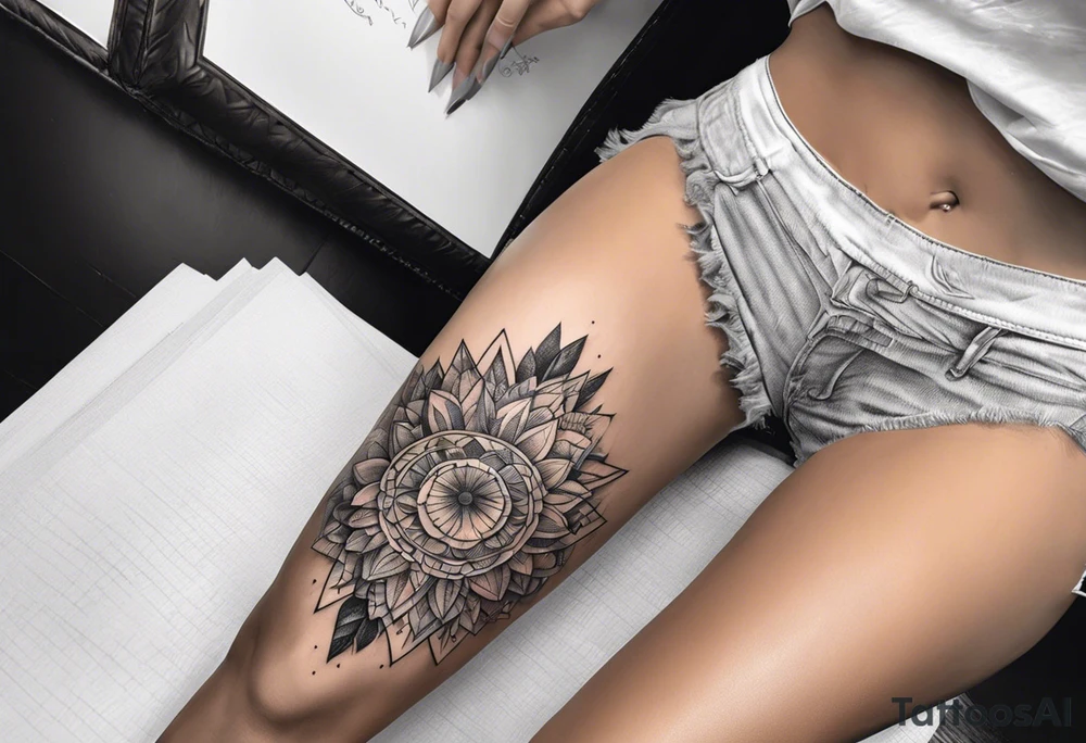 Thigh tattoo for female tattoo idea