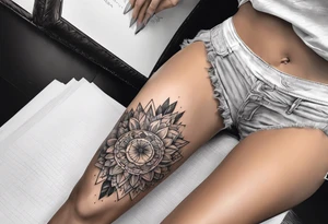 Thigh tattoo for female tattoo idea