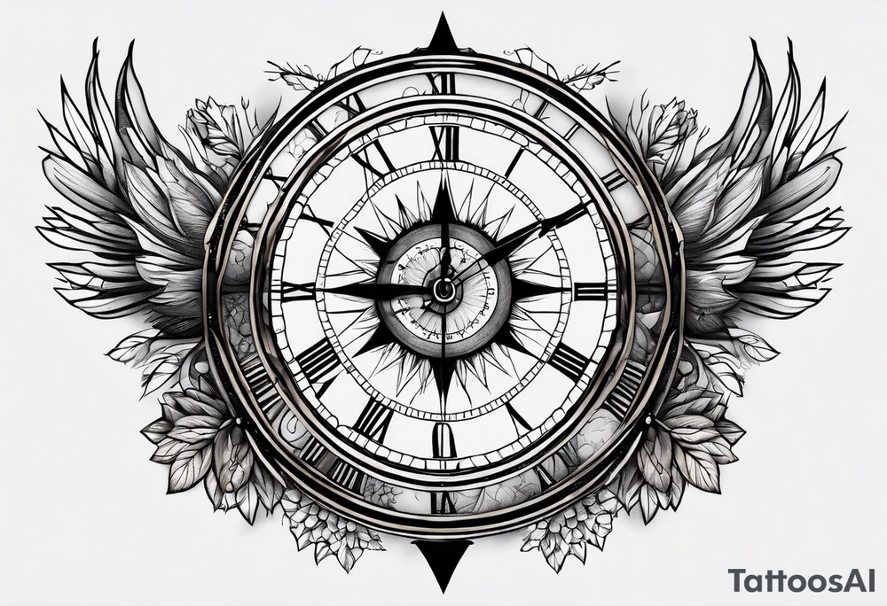 Oeil horloge terre tattoo idea