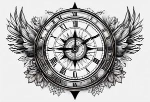 Oeil horloge terre tattoo idea
