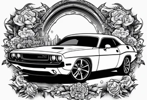 dodge challenger tattoo idea