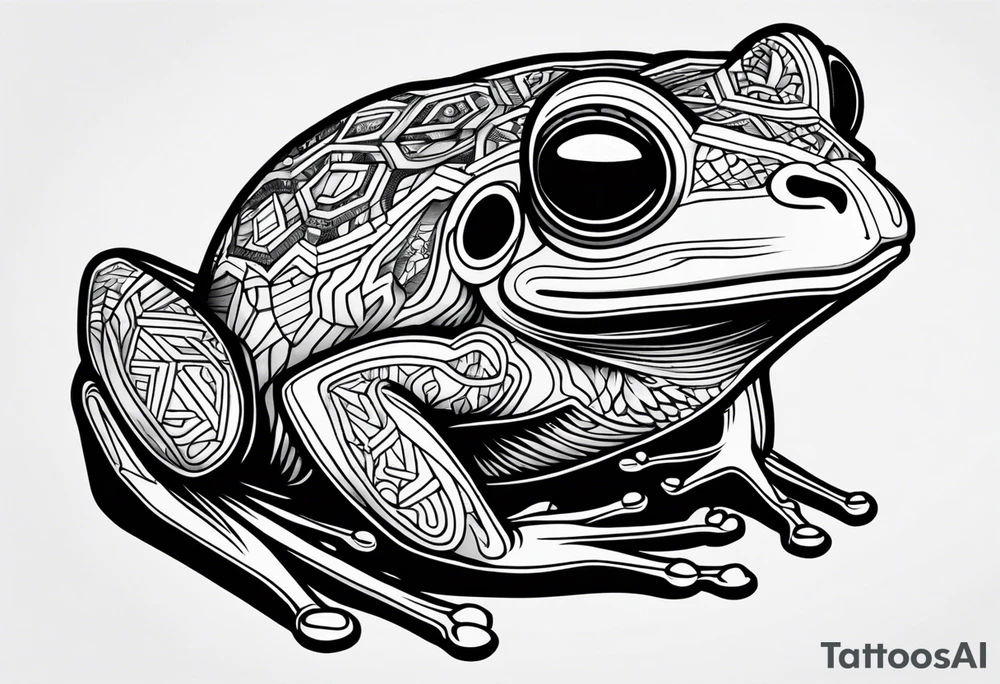 a psychedelic frog tattoo idea