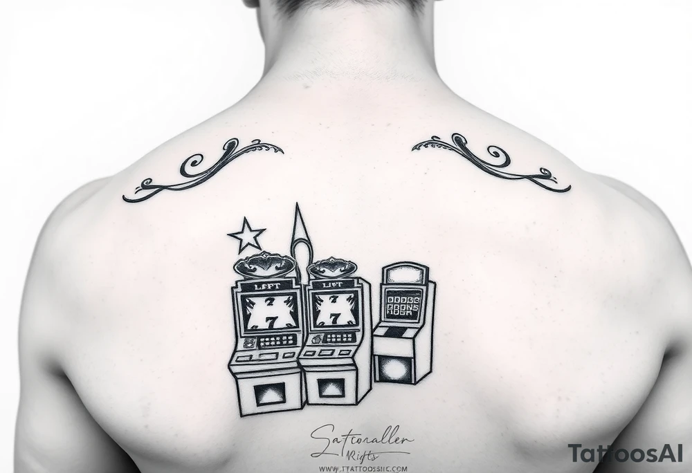Casino, money, slot machines Las Vegas tattoo idea