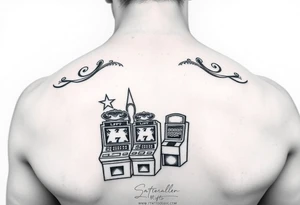 Casino, money, slot machines Las Vegas tattoo idea