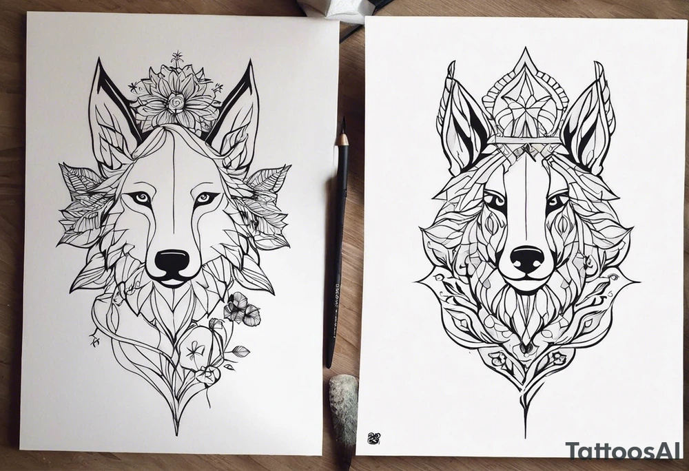 Мачу пикчу, лама и горы. Простой эскиз тату без мелких деталей tattoo idea