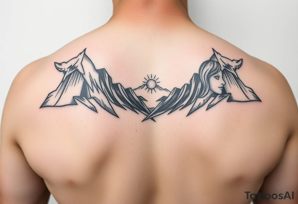 Tattoo sleeve with journey and perseverance theme tattoo idea