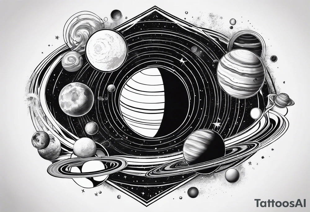 A solar system tattoo idea