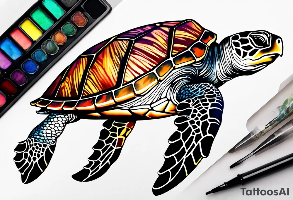 Sea turtle tattoo idea