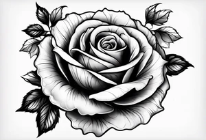 Black rose burning tattoo idea