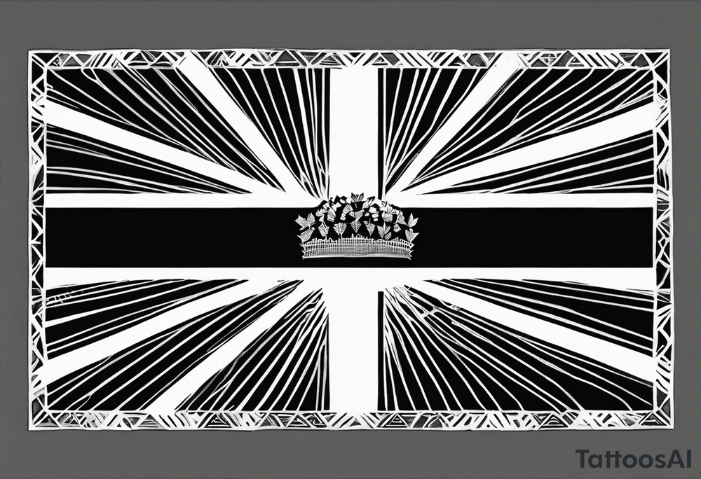 negative blackwork of Alberta flag tattoo idea