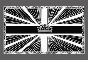 negative blackwork of Alberta flag tattoo idea