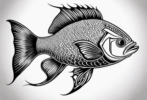 Pinstripe fish tattoo idea