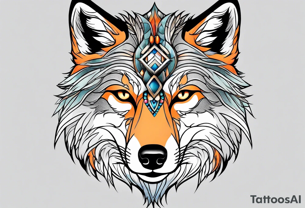 Hybrid between wolf and fox tattoo idea