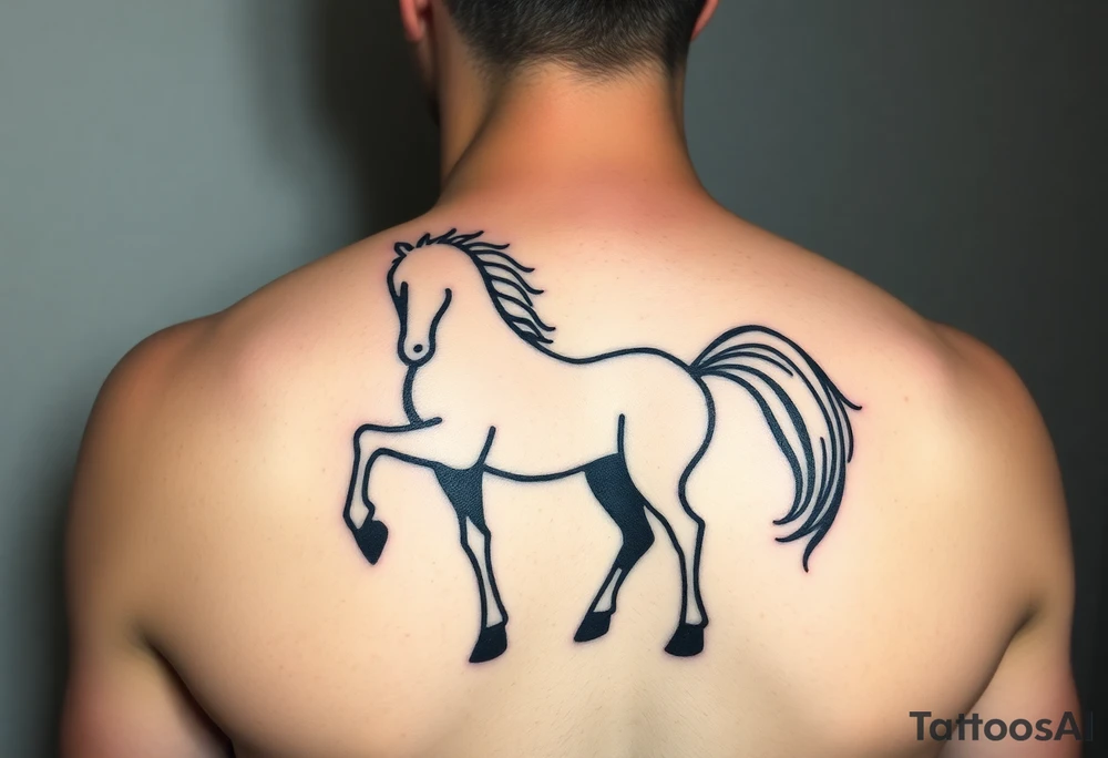 horse silhouette tattoo idea